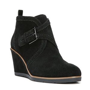 Franco Sarto Arielle black wedge booties